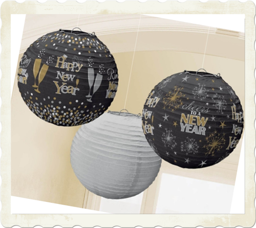 Silvester Dekoration Lampions Happy New Year