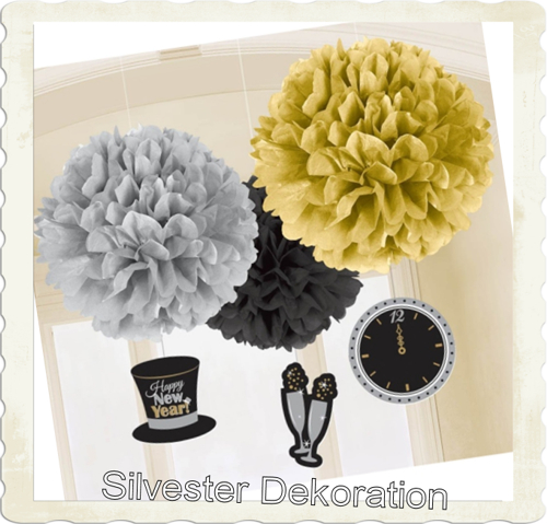 Silvester Dekoration, Pompom Hängedeko